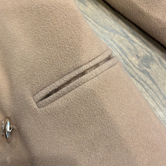 TOPSHOP camel pea coat with gold button detail! Size US 2. Small spots on front. - Picture 6 of 8